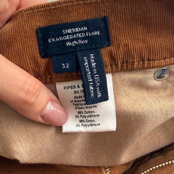 Veronica Beard Sheridan Bell Bottom High Rise Corduroy Pants in Camel Sz 32 - Picture 3 of 14